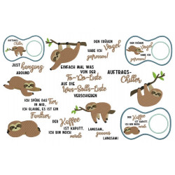 Stickserie - Faultiere Maxi Set inkl. ITH MugRug & Taschen